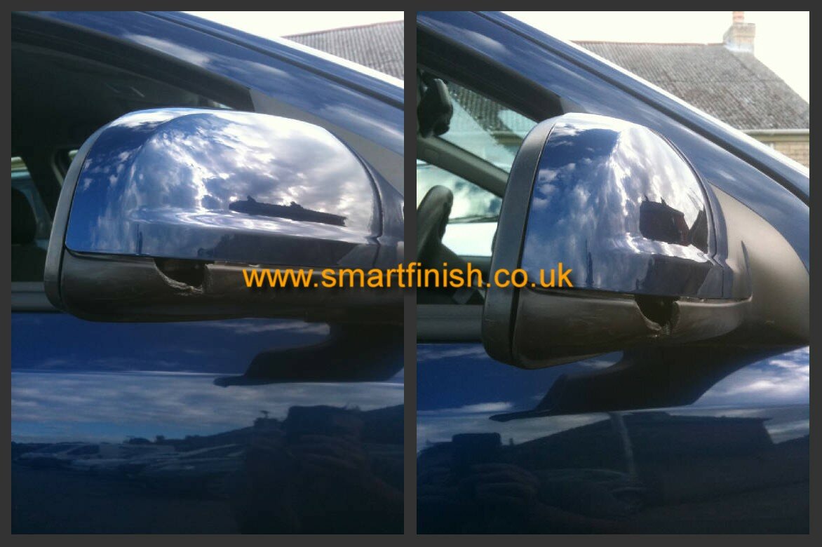 Cracked Mirror Case Before Repair - Vaux Astra